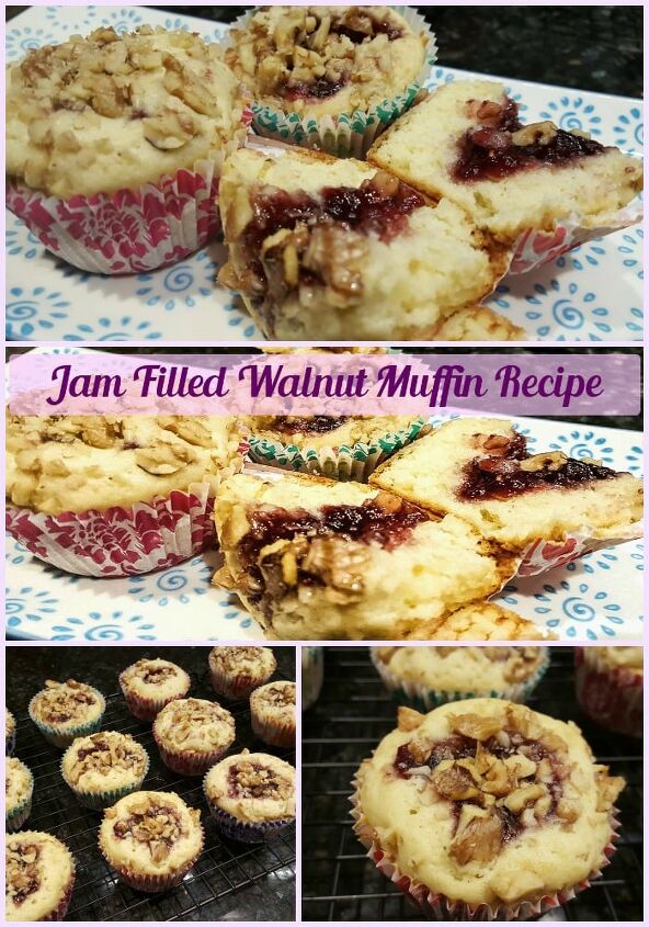 jam filled walnut muffin recipe, Jam Filled Walnut Muffin Recipe Sassy Townhouse Living