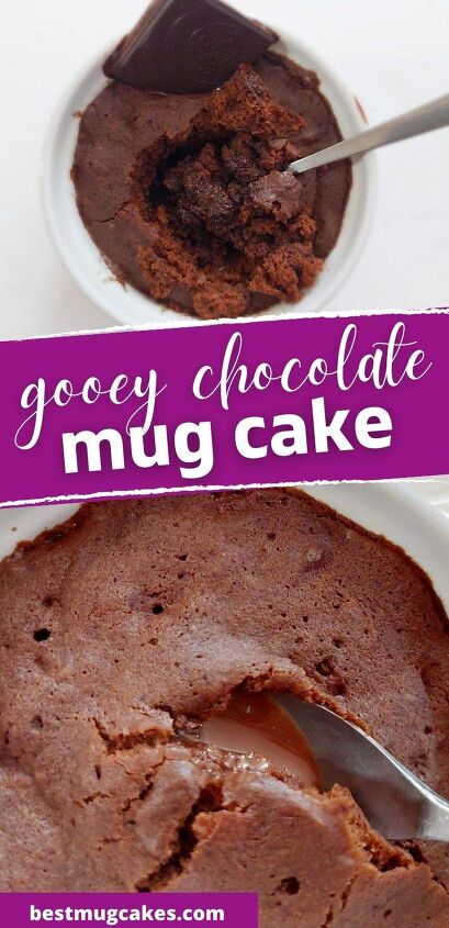 gooey chocolate mug cake that chocolate lovers need in their life, Gooey chocolate mug cake with a melted chocolate center