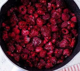 how to make raspberry compote, Toss the raspberries in sugar and lemon juice
