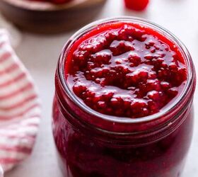 how to make raspberry compote, A jar of compote