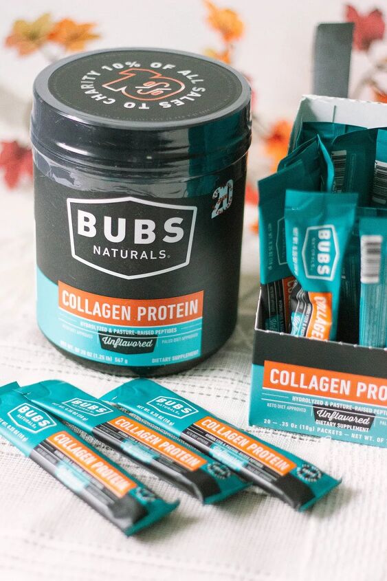easy and delicious low carb hot chocolate recipe, BUBS Naturals Collagen Powder on a table
