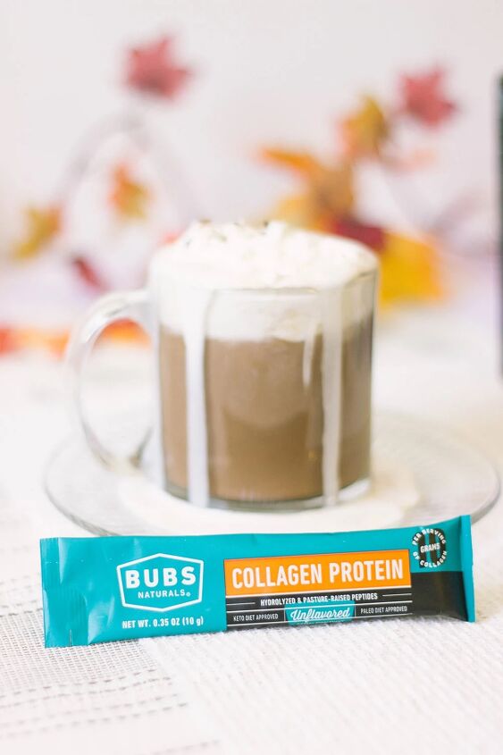 easy and delicious low carb hot chocolate recipe, Keto hot chocolate with a packet of BUBS