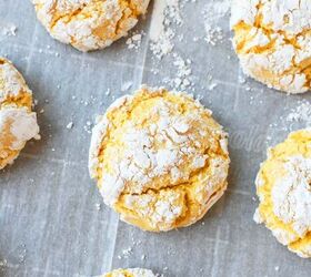 lemon cookies made with cool whip a perfect summer treat, Baked cool whip cookies on parchment paper