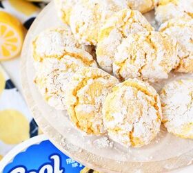 lemon cookies made with cool whip a perfect summer treat, A platter of lemon Cool Whip Cookies