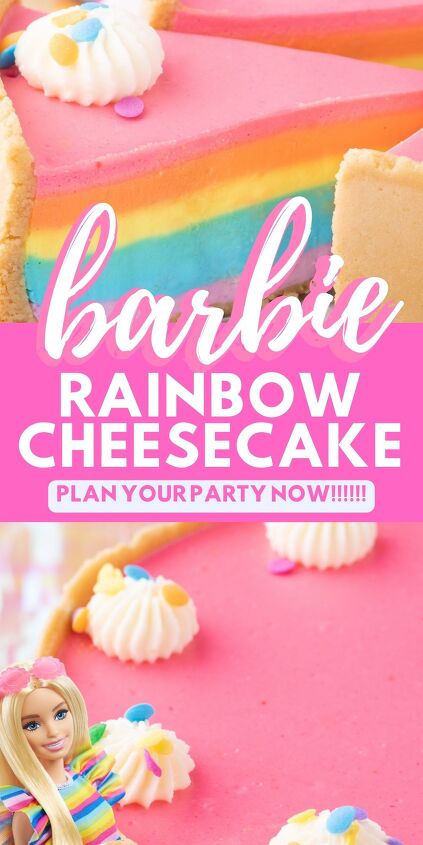 how to make a show stopping barbie no bake rainbow cheesecake