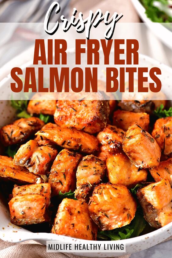 air fryer salmon cubes, crispy air fryer salmon bites recipe