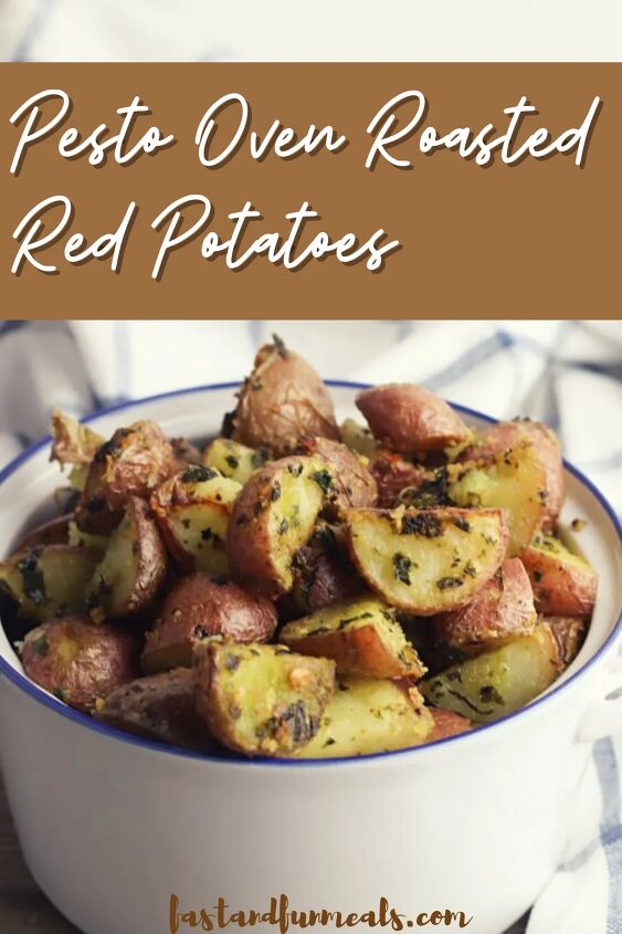 pesto oven roasted red potatoes recipe, Pin showing Pesto Oven Roasted Red Potatoes