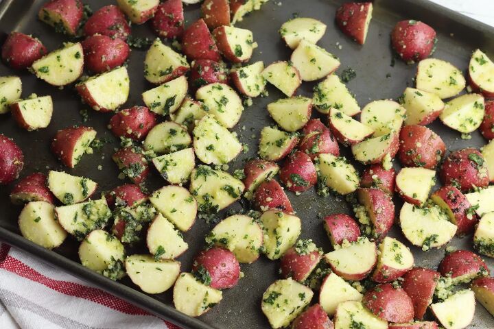 pesto oven roasted red potatoes recipe
