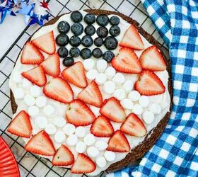 patriotic brownie and fruit fourth of july cake, This patriotic brownie and fruit Fourth of July cake is the perfect festive addition to your Independence Day celebrations