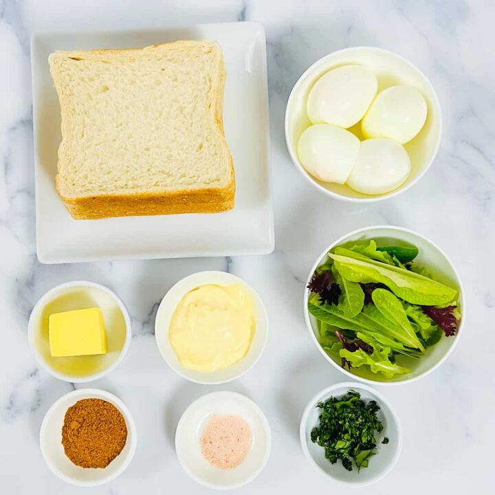 curried egg sandwich recipe with mayonnaise, Ingredients to make curried egg mayo sandwich