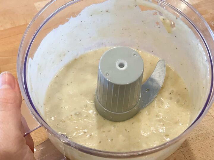 easy and healthy banana ice cream, combined ingredients in a food processor