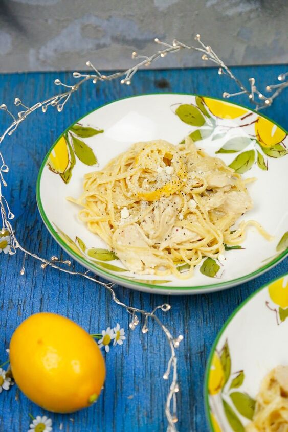 creamy lemon pasta with chicken, Enjoy this lovely leftover chicken pasta recipe with a glass of white wine