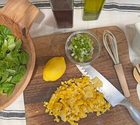 butter lettuce and corn salad with a lemon vinaigrette