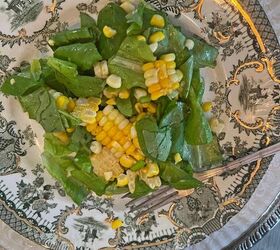 butter lettuce and corn salad with a lemon vinaigrette