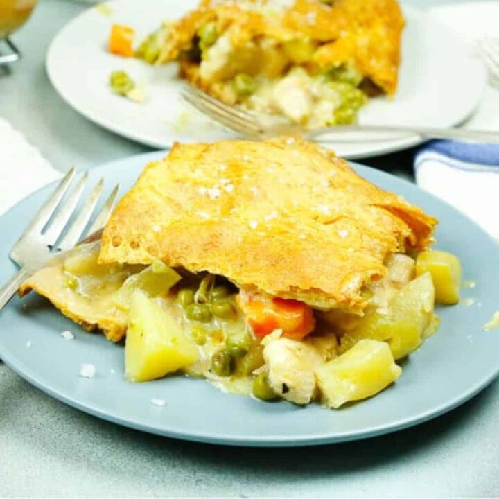 taco pasta casserole, featured image chicken pot pie with puff pastry