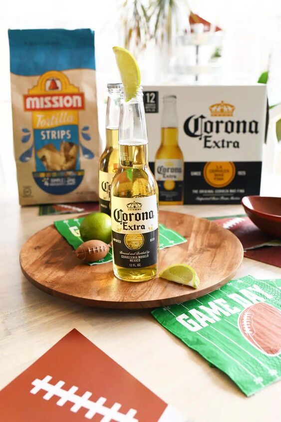 game day pizza dip, Corona Beer with lime