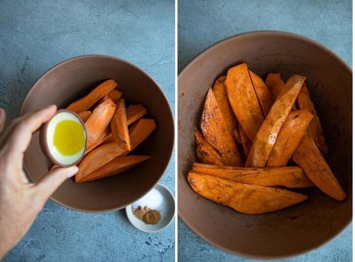 air fryer sweet potato wedges, sweet potato directions