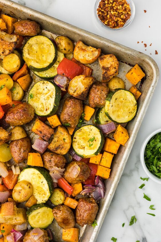 Sheet Pan Sausage And Veggies Foodtalk sheet-pan-sausage-and-veggies-foodtalk