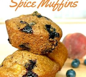 Whole Wheat Peach and Blueberry Spice Muffins