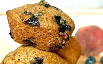 Whole Wheat Peach and Blueberry Spice Muffins