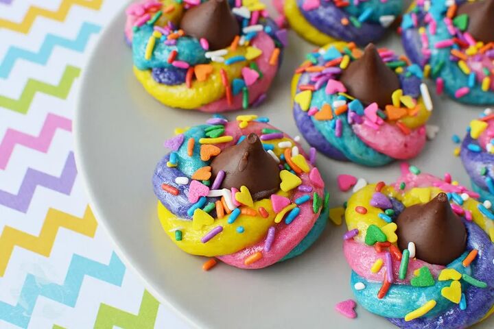 sparkly and colorful unicorn poop cookies, Colorful unicorn poop cookies with sprinkles