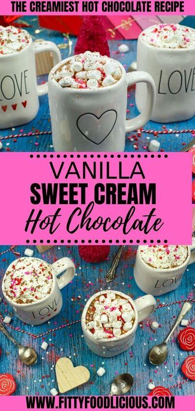 french vanilla hot chocolate with sweet cream valentine s day recipe, Pinterest image of French Vanilla Sweet Cream Hot Chocolate
