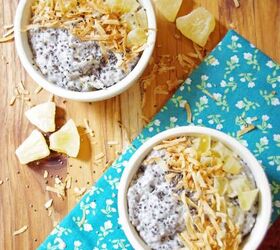 Chia pudding with pineapple and coconut