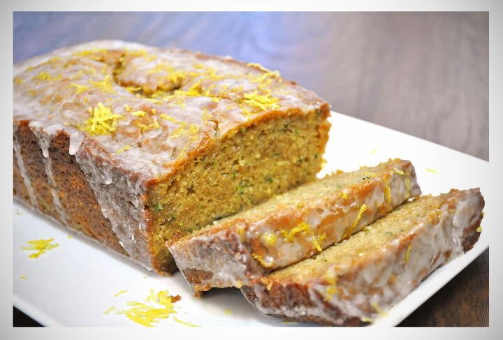 ginger zucchini bread with lemon glaze, Lemon Ginger Zucchini Bread OfBatterAndDough com