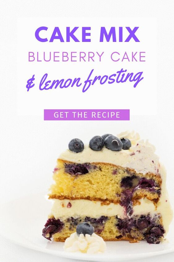 easy blueberry cake with whipped lemon frosting, Blueberry Lemon Cake recipe using cake mix SO perfect