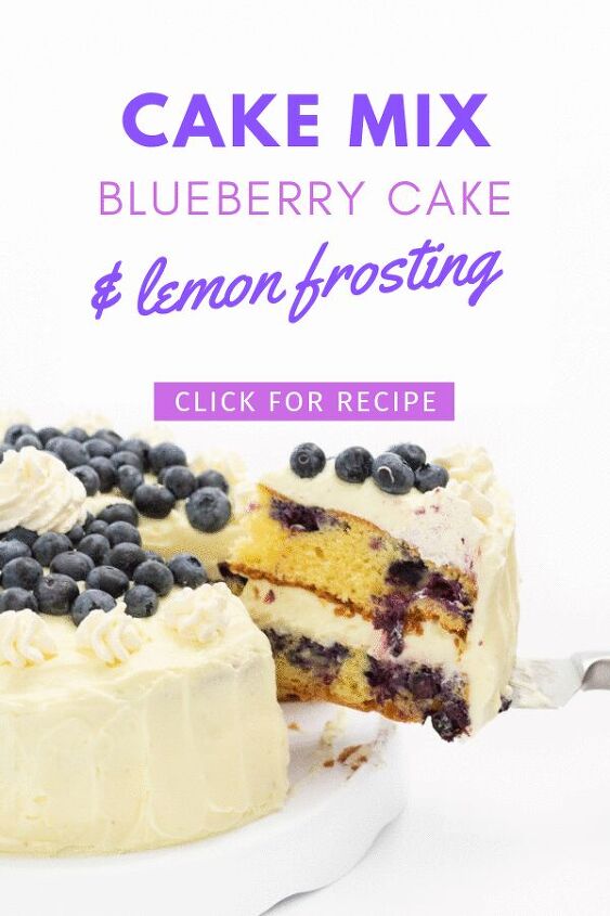 easy blueberry cake with whipped lemon frosting, Blueberry Cake Mix Cake with Whipped Lemon Frosting