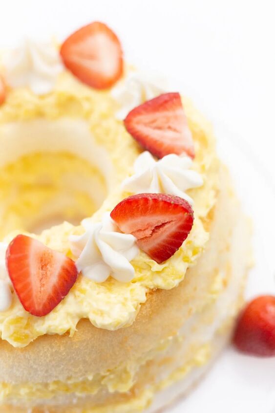 easy pineapple lush cake recipe, Pineapple Layered Cake Topped with Strawberries