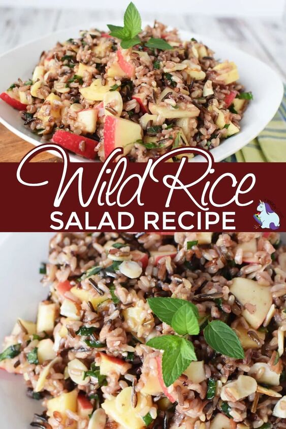 honey mint wild rice salad, Wild rice salad in a bowl
