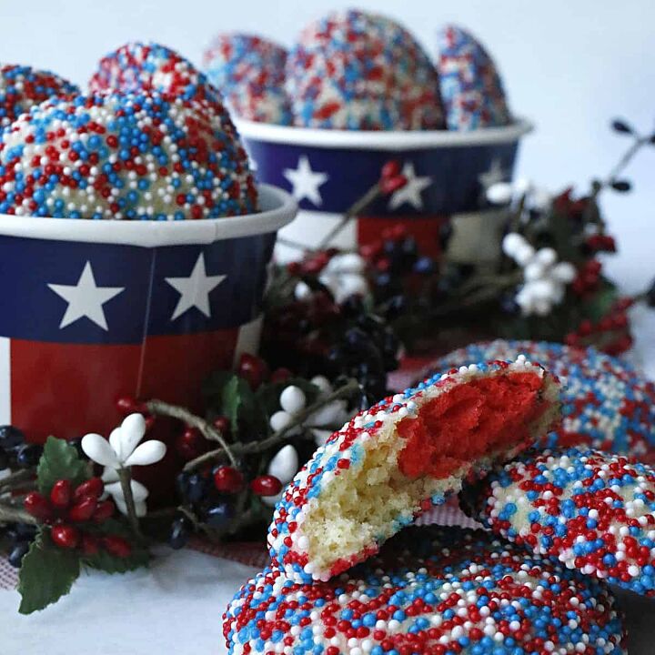 red white blue 4th of july cookies with sprinkles, 4th of July Cookies