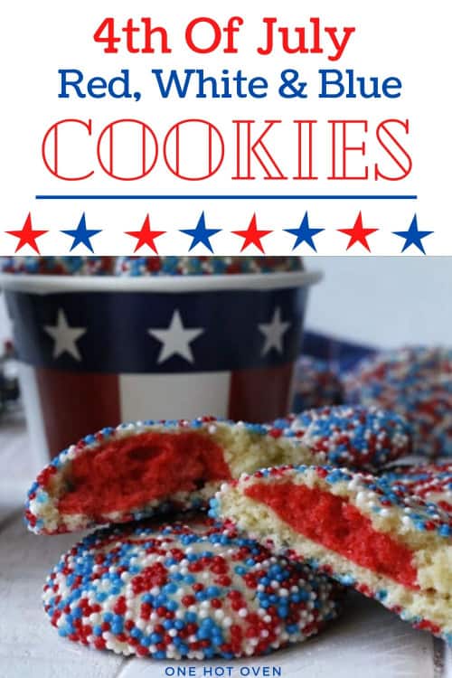 red white blue 4th of july cookies with sprinkles, Pinterest image for sprinkle cookies