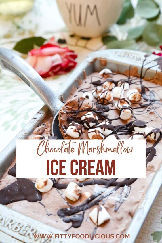 chocolate marshmallow ice cream, Pinterest image for Chocolate Marshmallow Ice Cream