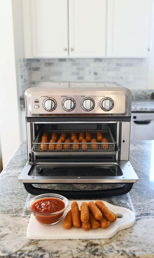 air fryer bacon wrapped chicken tenders, A Cuisinart air fryer with mozzarella sticks