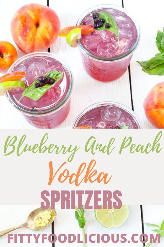 blueberry and peach vodka spritzer