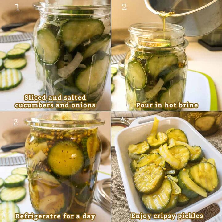refrigerator bread and butter pickles, Add cucumbers and pickles directly to jars