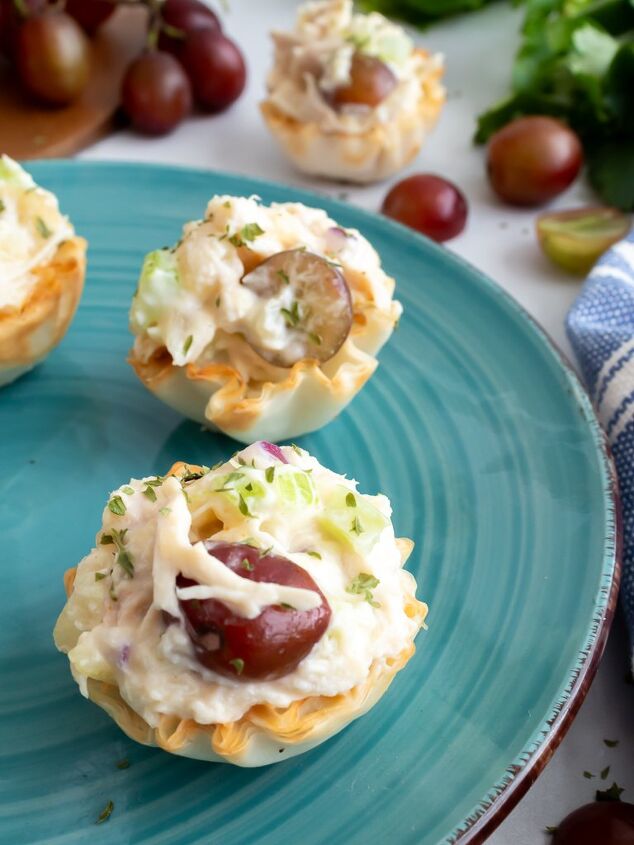 quick and easy pineapple chicken salad in phyllo cups
