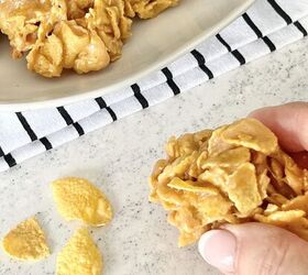 the best of the peanut butter cereal cookie recipes, cereal cookie recipes Grabbing a peanut butter corn flake cookie from a white plate
