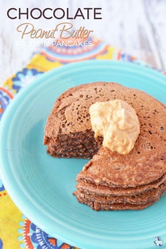 chocolate peanut butter high protein pancakes, Chocolate Peanut Butter pancakes made with protein powder