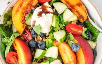 Grilled Peach and Burrata Salad With Balsamic