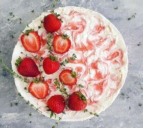 No Bake Strawberry Swirl Cheesecake With a Pretzel Crust
