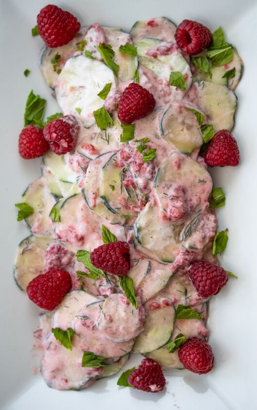 Cucumber raspberry salad