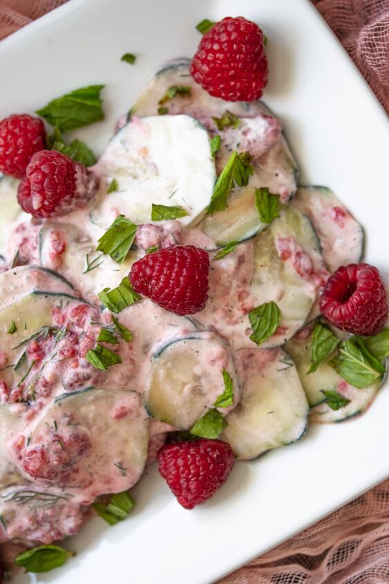 cucumber raspberry salad