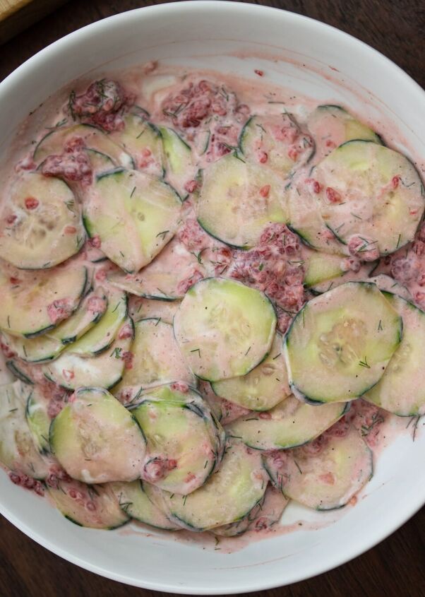 Cucumber raspberry salad