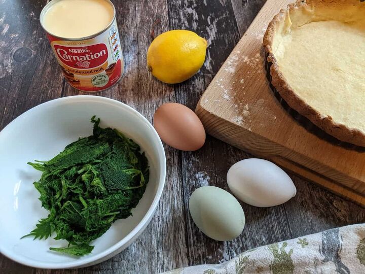 ingredients needed to make lemon nettle tart