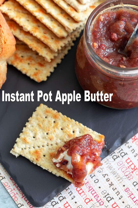 instant pot apple butter, Use apple butter as a drizzle on cream cheese and dip crackers in it