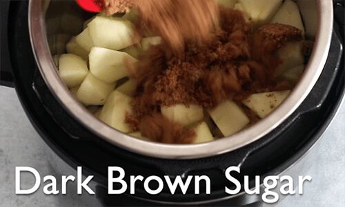 instant pot apple butter, Add dark brown sugar in the instant pot