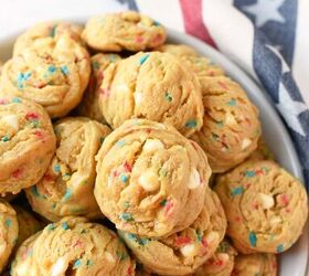Red, White, and Blue Sprinkle Pudding Cookies